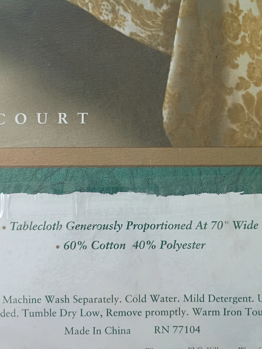 Waterford Linens Floral Tablecloth Oblong 70